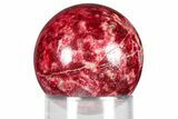 Vibrant Pink, Polished Thulite Sphere - Trondheim, Norway #380806-1